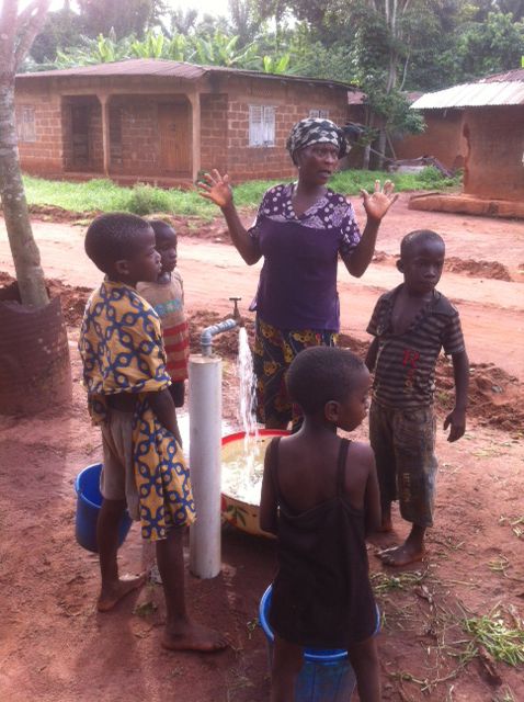 Akugbe Association of Dallas borehole water project completed in Irokhin village of Edo state. The project was executed to provide clean and potable water for the Irokhin community which included installation of a borehole, pump and associated piping, water storage tanks and a generator set to run the pumps. This project was completed in 2012.